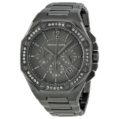 Michael Kors Oversized Watch Ladies Knox MK-5506 Gunmetal Rhinestones • $199