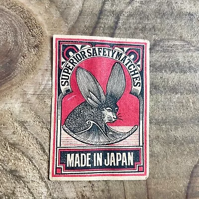 Old Matchbox Label Japan Rabbit Export China Antique Art Picture Stamp PrewarA22 • $2.99