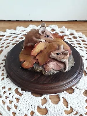 Vintage Country Artists 'Woodmice In Leaves' Figurine • £22