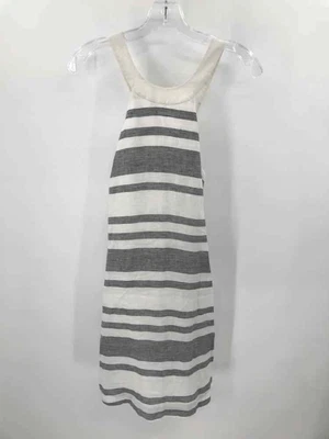 $49.99 • Buy Pre-Owned Island Company White Size Medium Stripe Short Sleeveless Dress