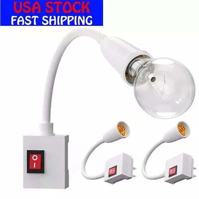 2X E27 Light Bulb Holder Extension Socket Adapter Plug In On/Off Flexible Switch • $9.57