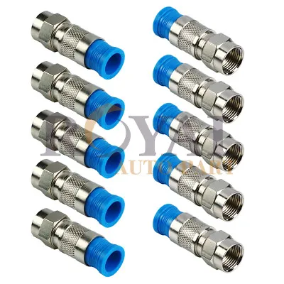 10 Pack F-Type Male Compression Connector RG6 Cable • $11.04