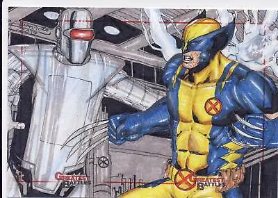 2013 Marvel Greatest Battles 2-Card Sketch Puzzle Marvida Wolverine • $249.99