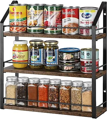 Metal Spice Rack Spice Storage Shelf 3 Tier Hanging Kitchen Seasoning Organizer • $19.99