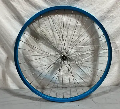 Maco Blue Anodized Aluminum 36-Spoke 26  Mountain Bike Front Wheel Alivio Hub • $59.95