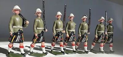 7 Vtg Pre War BRITAINS Plaid Skirt Soldiers Lead Hand Paint Figures~Highlander ? • $29