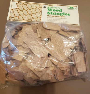 $23.99 • Buy Greenleaf Mini Octagonal Dollhouse Wood Shingles #9006, New And Open Pkg - PLUS!