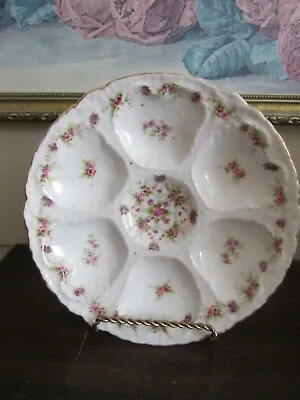 Antique Victoria Carlsbad Austria Porcelain Oyster Plate Flowers • $50