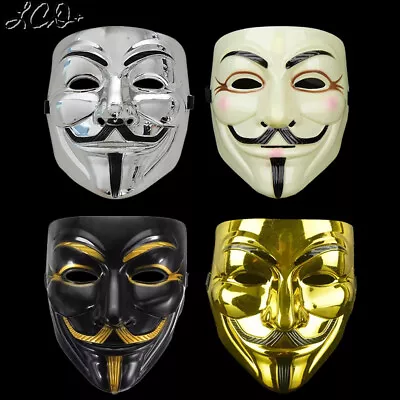 $9.98 • Buy 2Pack V For Vendetta Mask Fawkes Anonymous Props Halloween Costume Cosplay Party