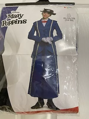 Mary Poppins Adult XL Costume Disney Dress Coat Hat Gloves Cosplay Theatre • $25.99