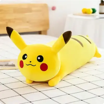 110cm Pokmn Pillow Pikachu Large Long Plush Toy Bed Sleeping Pillow Decoration A • $59.99