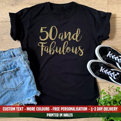 Ladies 50 And Fabulous T Shirt Birthday Funny Fifty 50th 1974 Mum Gift Top 2024 • £13.99