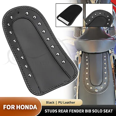 PU Leather Rear Fender Bib Chrome Studs Solo Seat For Honda VTX1300S VTX1800R • $24.98