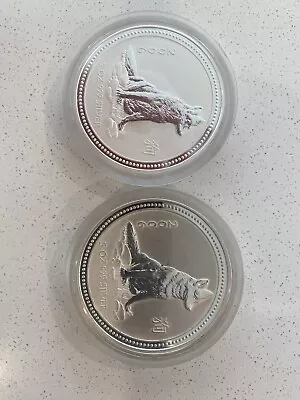 2006 Perth Mint Chinese Lunar Series Year Of The Dog 5oz Silver Proof Coins X 2 • $750