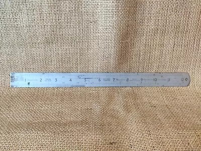 Rabone Chesterman No.64R Engineers Joiners Steel Ruler 12  Rustless Chrome Face  • $14.78