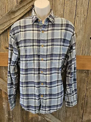 J Crew Flannel Button Up Shirt Large Slim Plaid Dual Pockets Long Sleeve Mens • $21.59