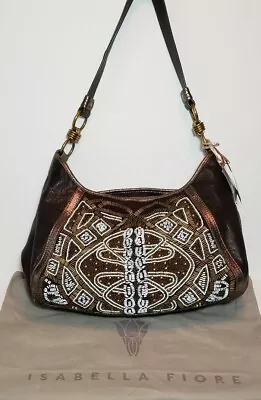 Isabella Fiore Art Deco Anna Embellished Embroidered  Shoulder Handbag $695 • $605.30