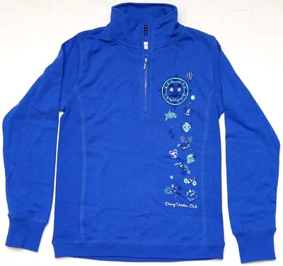 $49.95 • Buy NEW Disney Parks Disney Vacation Club Women's Blue Logo 1/4 Zip Pullover Jacket