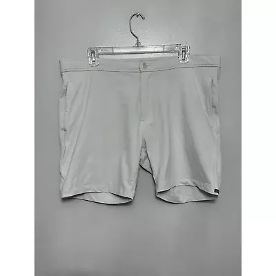Good Man Brand Mens Chino Shorts Gray Flat Front Stretch Pockets Zip L New • $50.99