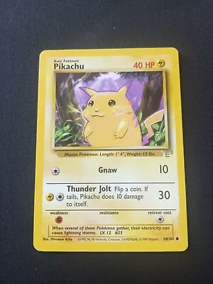 Pikachu NM/LP Base Set E3 Gold Stamp 58/102 WoTC Pokemon Card  • $25