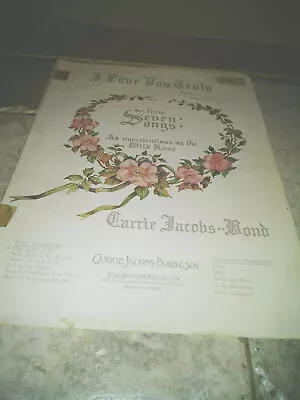 Sheet Music I LOVE YOU TRULY Piano And Vocals 1938 • $1.99