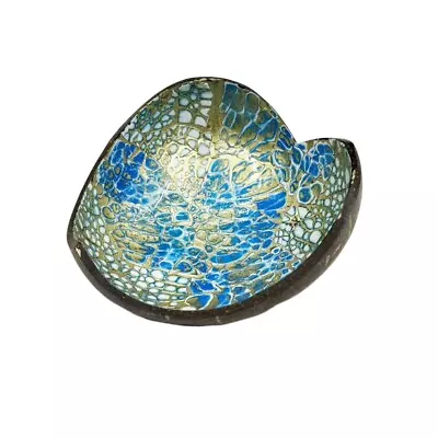 Blue Decorative Bowl Coconut Shell Key Bowl Serviceable Coconut Bowl  Home • £6.98