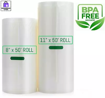 2 Rolls 8  X 50' 11  X 50' Vacuum Sealer Bags For Food Saver Seal Storage • $20