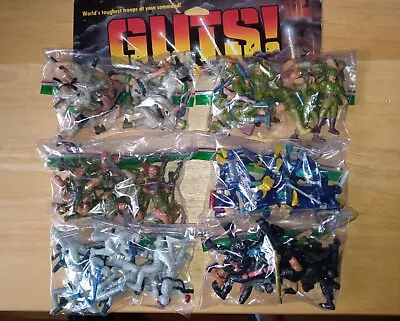  MATTEL GUTS 60 FIGURES Full Set Lot Green Berets Jungle Laser Fighters Army Men • $155