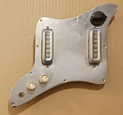 Vintage 60's Japan Guitar Loaded Metal Pickguard Assembly Chrome Teisco Guyatone • $83.99