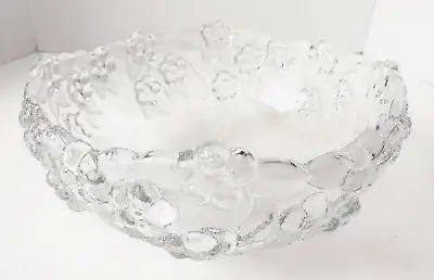 Vintage Mikasa Carmen Crystal Bowl Embossed Flowers Frosted Leaves 8 5/8  • $19