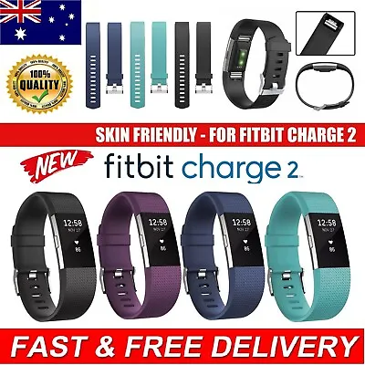 $7.99 • Buy For Fitbit Charge 2 Band Silicone Watch Wrist Sports Strap Wristband Replacement