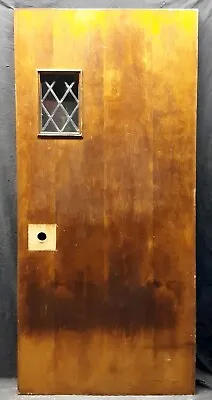 36 X79 X1.75  Antique Vintage Old Wooden Exterior Entry Door Window Leaded Glass • $799.99