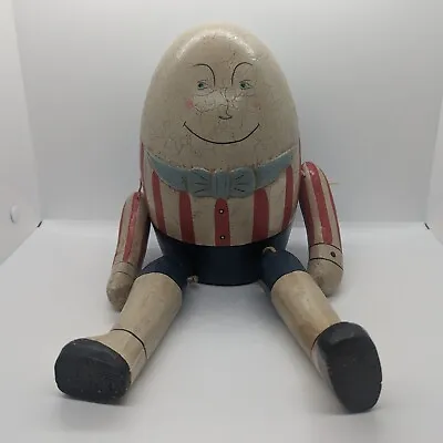 Vintage USA Humpty Dumpty Working String Held Shelf Sitting Toy Nursery Decor • $54