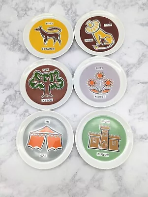 Vintage Naaman Porcelain 6 Tribes Of Israel Mini Plates 3.75  • $89.99