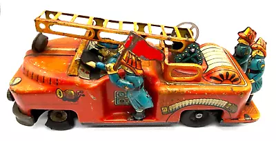 Vtg. Nomura Japan Tin Toy Firetruck With Ladder And Riders Parts Repair • $25