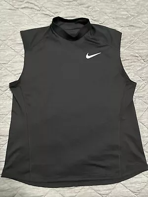 Nike Mens Dri Fit Sleeveless Combine Mock Neck Shirt Black XXL - EUC! • $19.95
