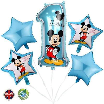 Mickey Mouse Foil Helium Balloons Set Children Happy Birthday Party (Ribbon+stra • £7.99