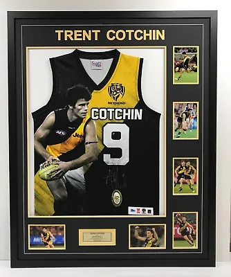 Trent Cotchin Richmond Tigers Hand Signed Framed Afl Jumper  Martin Brownlow • $795