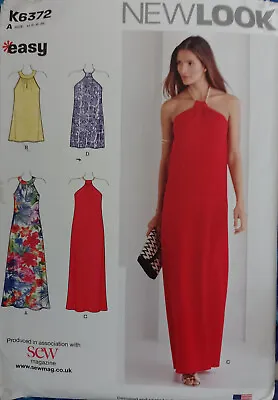 New Look K6372 Dress Pattern Halterneck Maxi Dress And Top US Sizes 6-18 UNCUT • £4.50