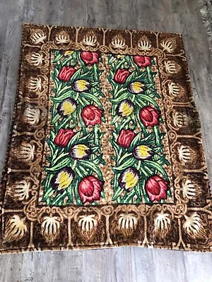 ANTIQUE Stroock Carriage Robe - Wool Horsehair Blanket Throw-Flowers • $75