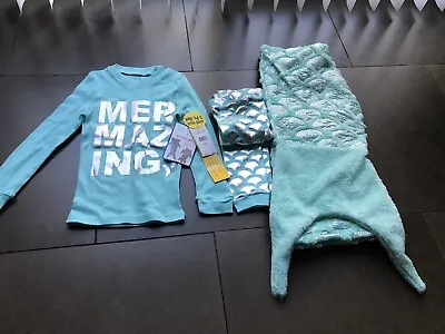 Freestyle Revolution Pajama Girl Size 5 3 Piece Pajama Set W Mermaid Tail BNWT • $30