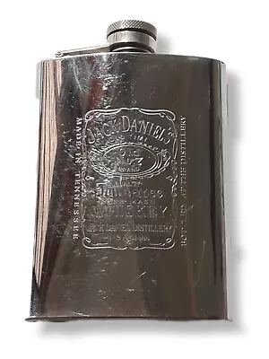 Silver Hip Flask Engraved Vintage Jack Daniels Antique Collectable • $19.50