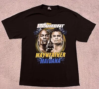 Alstyle Mens Black L T Shirt The Moment MAYWEATHER Vs. Maidana Boxing Match Tee • $25