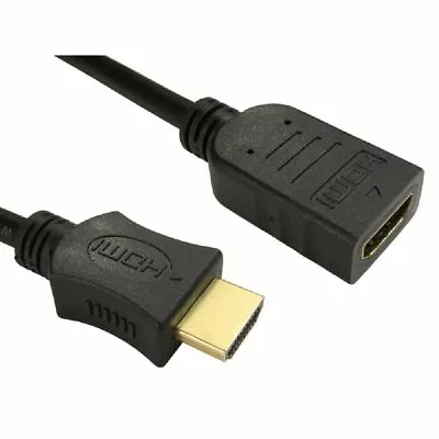 1.5m Long HDMI EXTENSION Cable Male To Female 3D UHD TV High Speed BLACK • £5.45