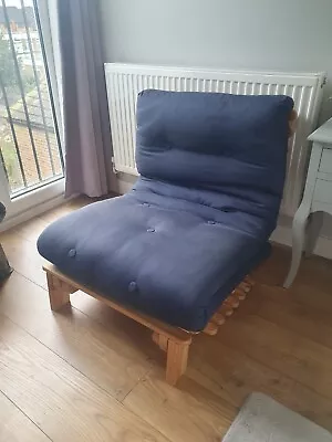 £100 • Buy Futon Sofa Bed Single - Blue - Adjustable - Wooden