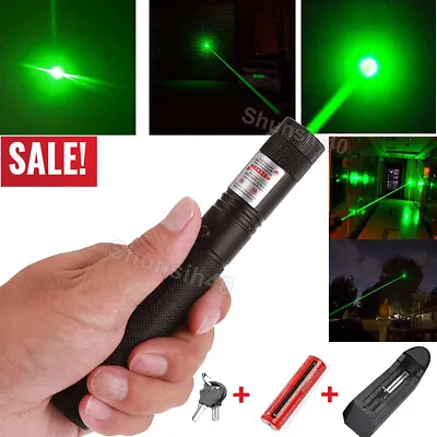 990Miles Green Laser Pointer Lazer Pen High Power Visible Beam  Light+Batt 532nm • $9.95