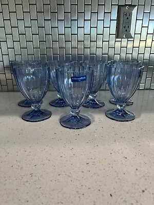 Set Of 7 VILLEROY & BOCH My Garden BLUE Wine Tea Water Goblets/glasses • $149