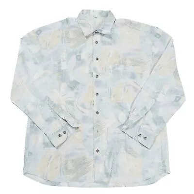 Vintage Pastel Pattern Shirt | Large | Button Collar Party Festival Retro • £15.39