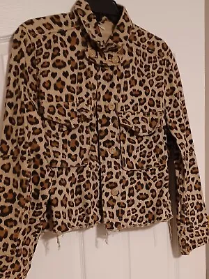 H&M Animal Print  Women's  Jacket 100% Cotton Size8 VG Condition  • $10