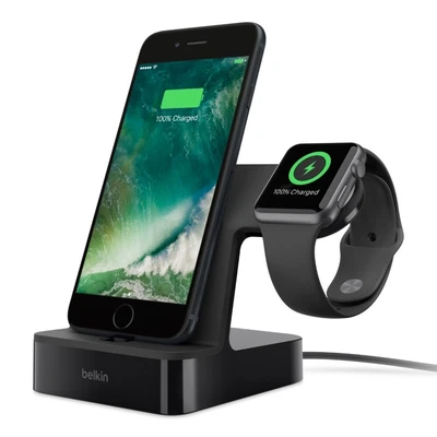 £22 • Buy Belkin Powerhouse Charge Dock For Apple Watch + IPhone BLACK Belkin Powerhouse 